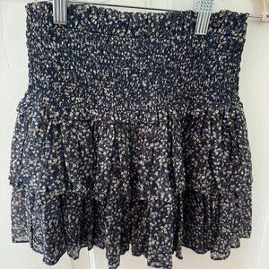 Reset Navy Skirt with Flowers Size S